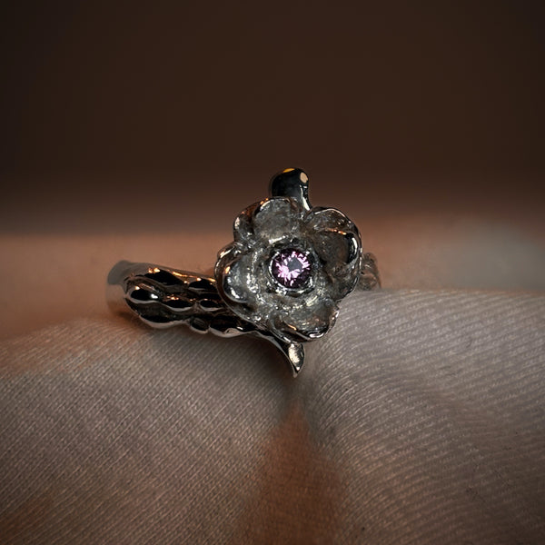 Garnet Flower Ring by Matias Beaulieu