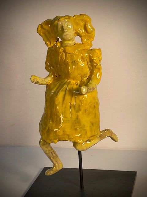 Yellow Dress, Ceramic Sculpture by Erin Robertson