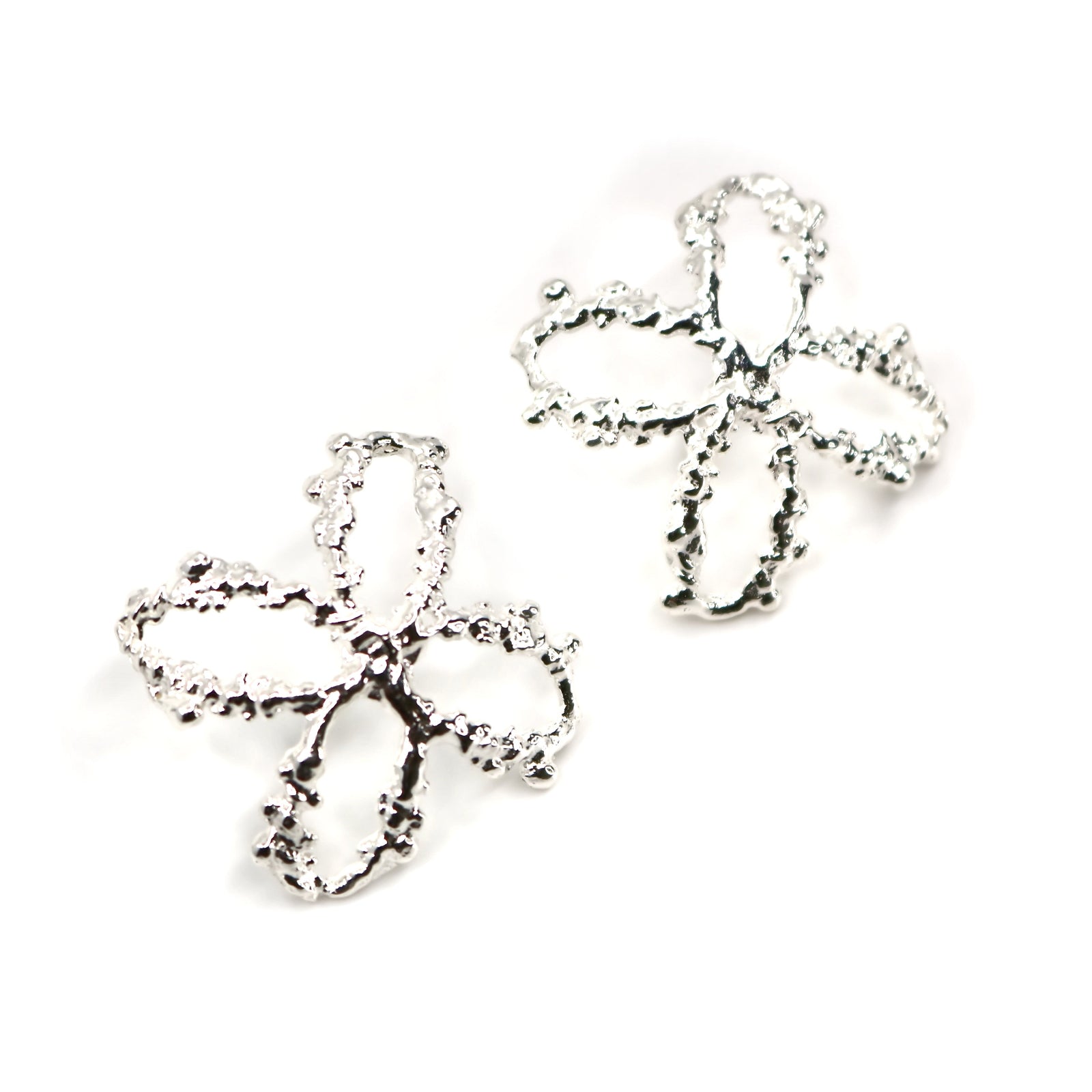 COOTIE　One Stroke Earring 　Small　SILVER Windmill Woven Silver Earrings by Anthia Barboutsis – L.A. Pai Gallery