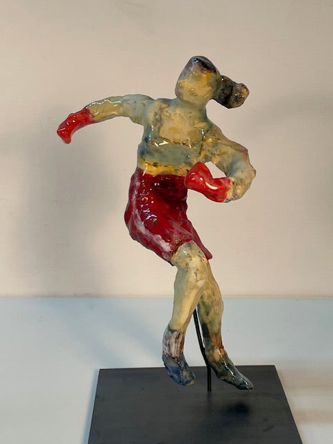 Boxer 2, Ceramic Sculpture by Erin Robertson