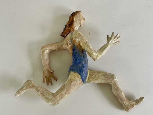Running Leap 1, Ceramic Wall Sculpture by Erin Robertson