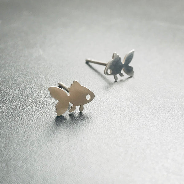 Feesh Sterling Silver Stud Earrings by Melody Juthamongkol