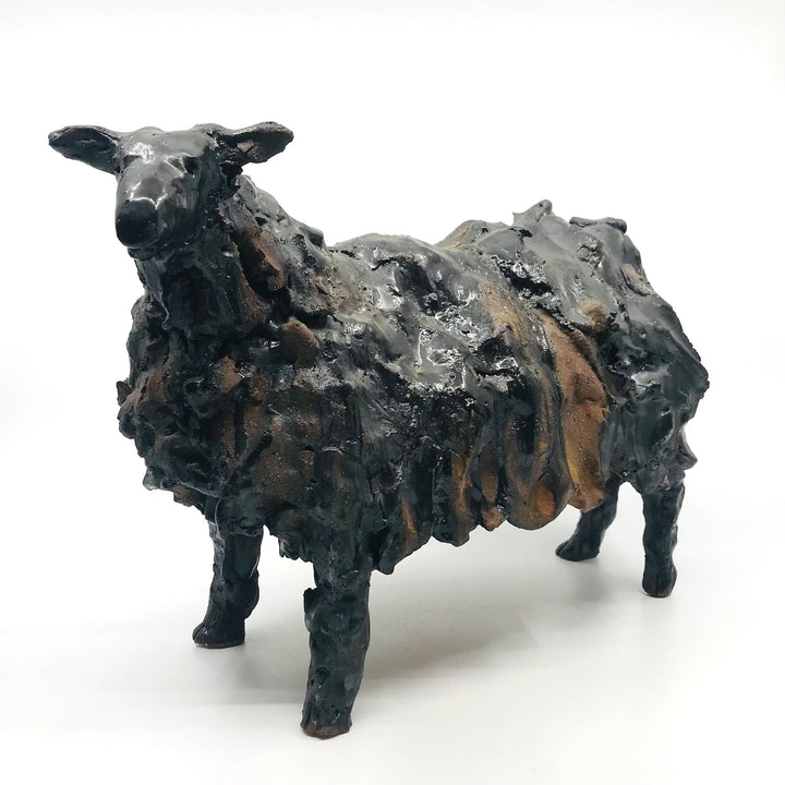 Large Black Sheep. ﻿Erin Robertson creates her own glazes for her remarkably textured ceramic sculptures. 