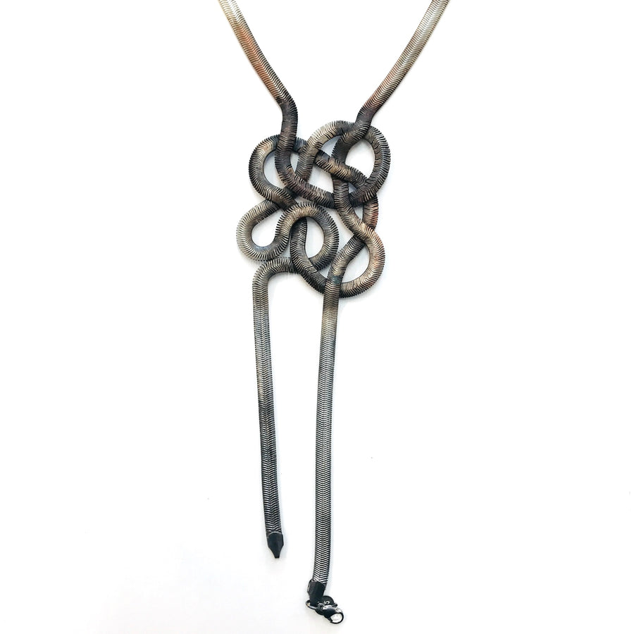 Large Repurposed Snake Chain Neckpiece by Emily Lewis