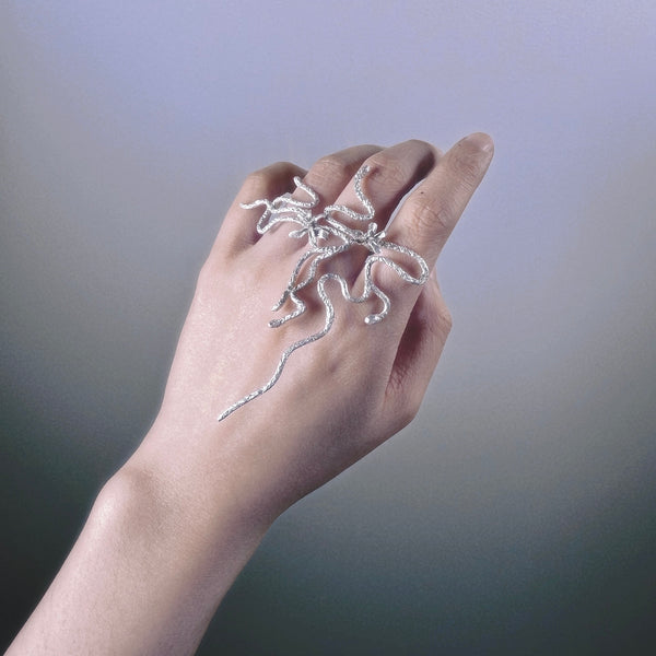 Xiang Liu Silver Snake Ring by Yiqi Sun