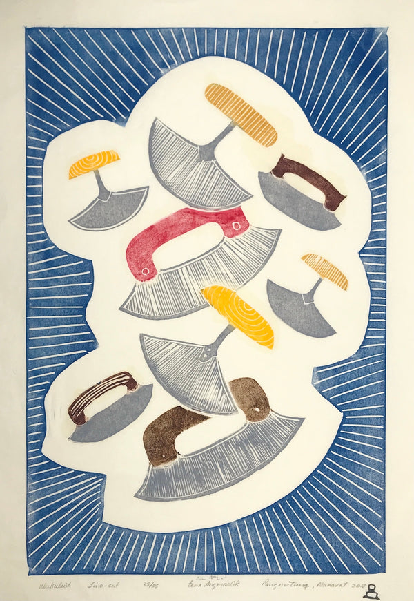 Ulukuluit, print by Eena Angmarlik