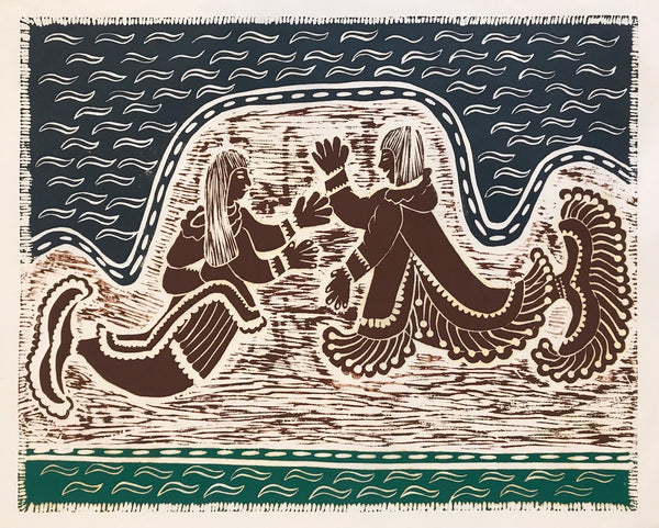 Sea Spirits Playing Their Games, print by Leetia Alivaktuk