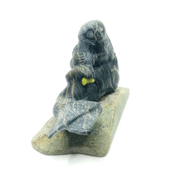 Mother Mermaid, stone carving by Temala Oopik