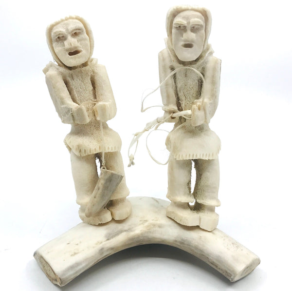 Couple Hunting, antler carving by Lucien Kabvitok