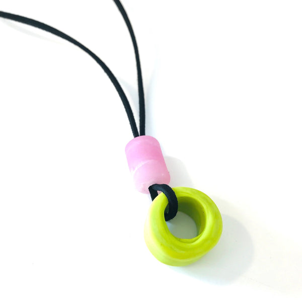 Portals Glass Pendant with Pink and Green by Susan Rankin