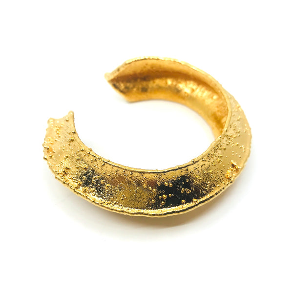 Textured Gold Cuff Bracelet by Charles Lewton-Brain