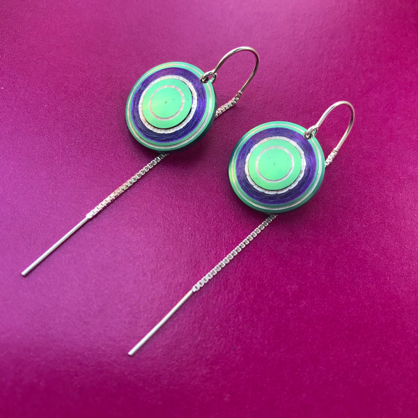 Chroma earrings - short green by Christine Dwane