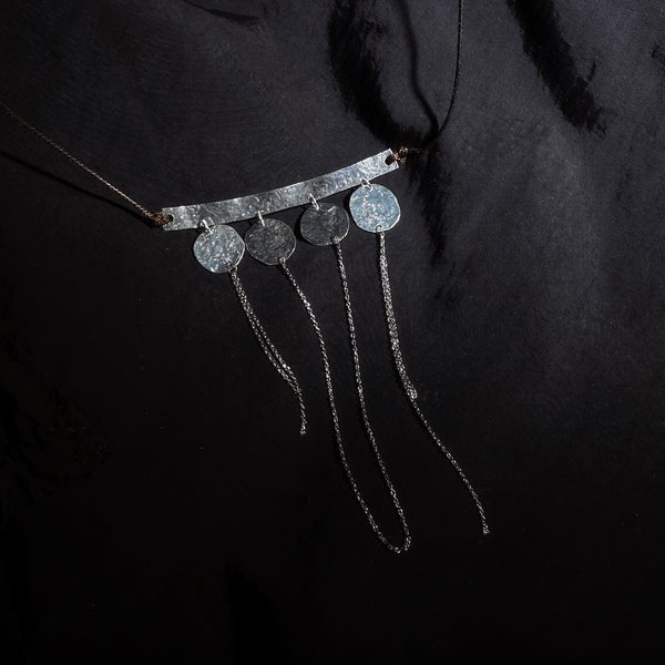 Si Shen Tu Silver and Leather Necklace by Yiqi Sun
