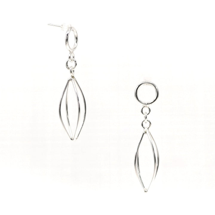 Framed earrings made from sterling silver.