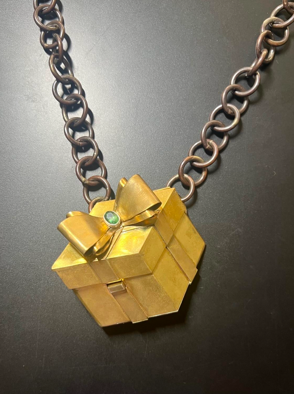 Jack-In-The-Box Silver and Brass Necklace by Jessica Li