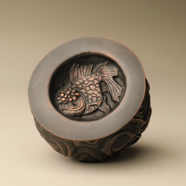 Chased Copper Vessel with Fish by Jessica Li