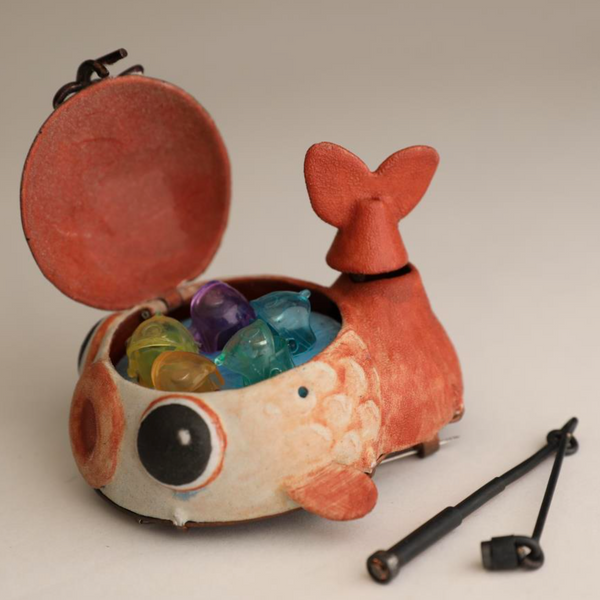Rotating Fish Toy Brooch by Jessica Li