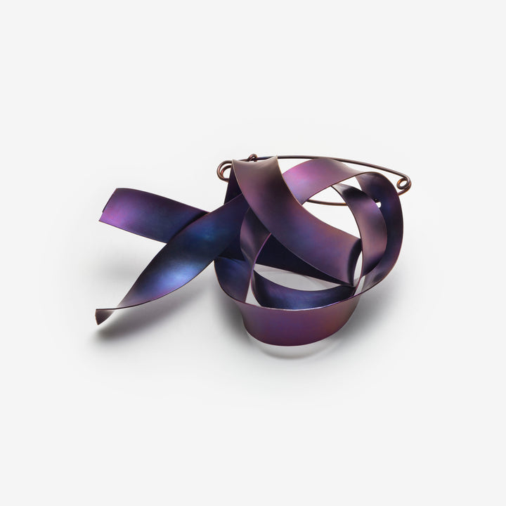 Ribbon (L.5) in purple titanium. 60mm X 80mm