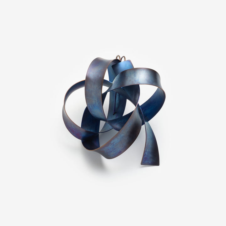 Ribbon (L.3) in vintage blue titanium. 60mm X 80mm