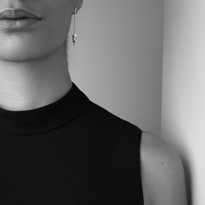 Chain Earrings with Beads by Claudine Moncion