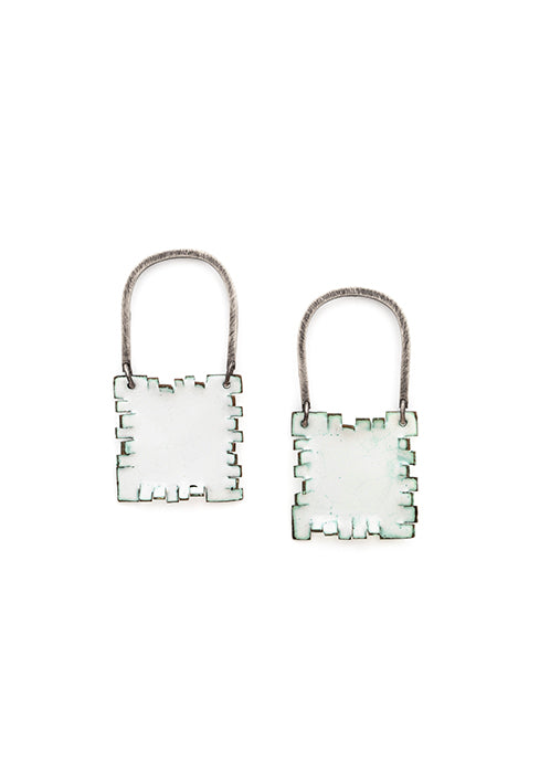 Enameled Copper Earrings by Monika Urbaniak