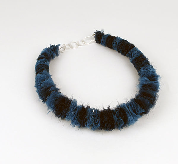 Indigo Silk Neckpiece by Monika Urbaniak