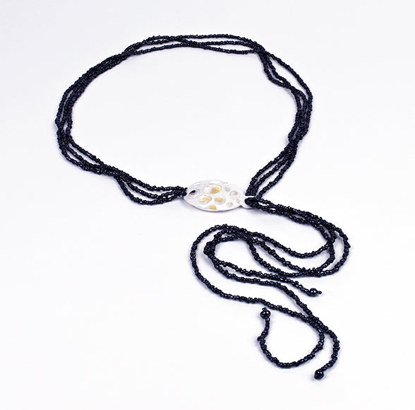 Gold Foil Keum-boo Beaded Necklace by Monika Urbaniak