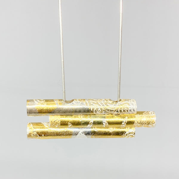 Keum-boo Etched Tube Pendant by Karine Rodrigue