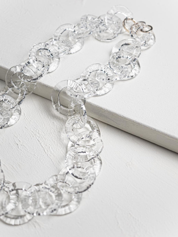 crimped glass neckace