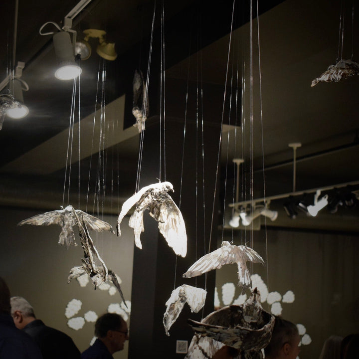 Pictured below in the exhibition La Danse du Geste at Musée du Haut-Richelieu in Québec, above Sunset Cruise. 