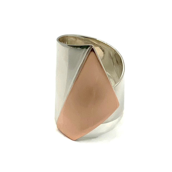 ASY Copper and Silver Adjustable Ring by Claudine Moncion