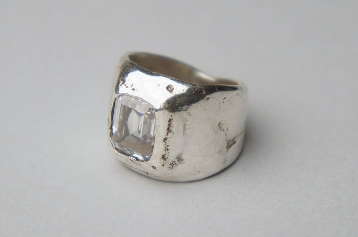 Chunky Boy, 2022.  This hand fabricated ring is made of recycled silver.  1.7 x 2.2 x 2.5cm (SIZE: US 7)