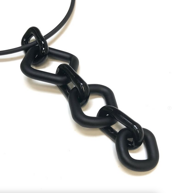 Black Glass Chain Pendant by Minori Takagi