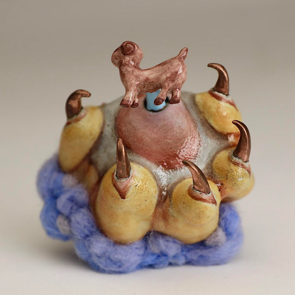 Sensation, Enamel and Copper Music Box Brooch by Jessica Li