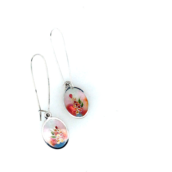 Sakura Pink Enamel Earrings by Gayane Avetisyan
