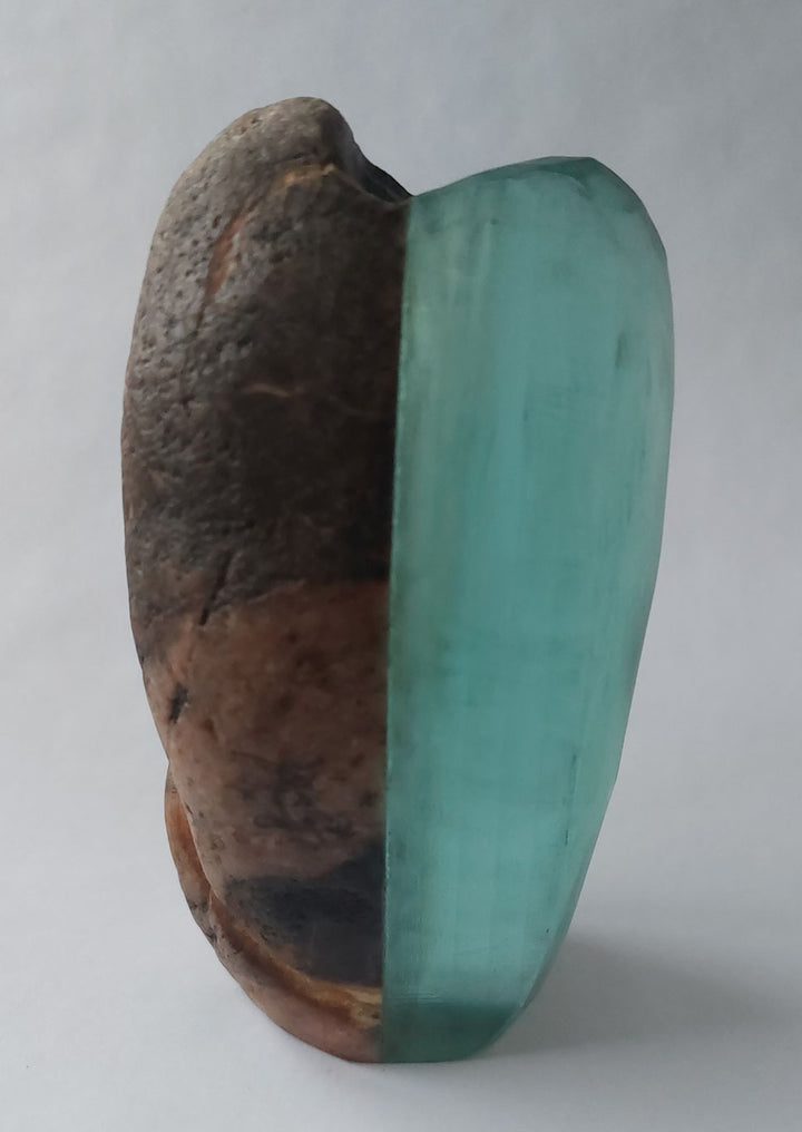 Stone and Glass Vase   Fused rock and recycled plate glass.