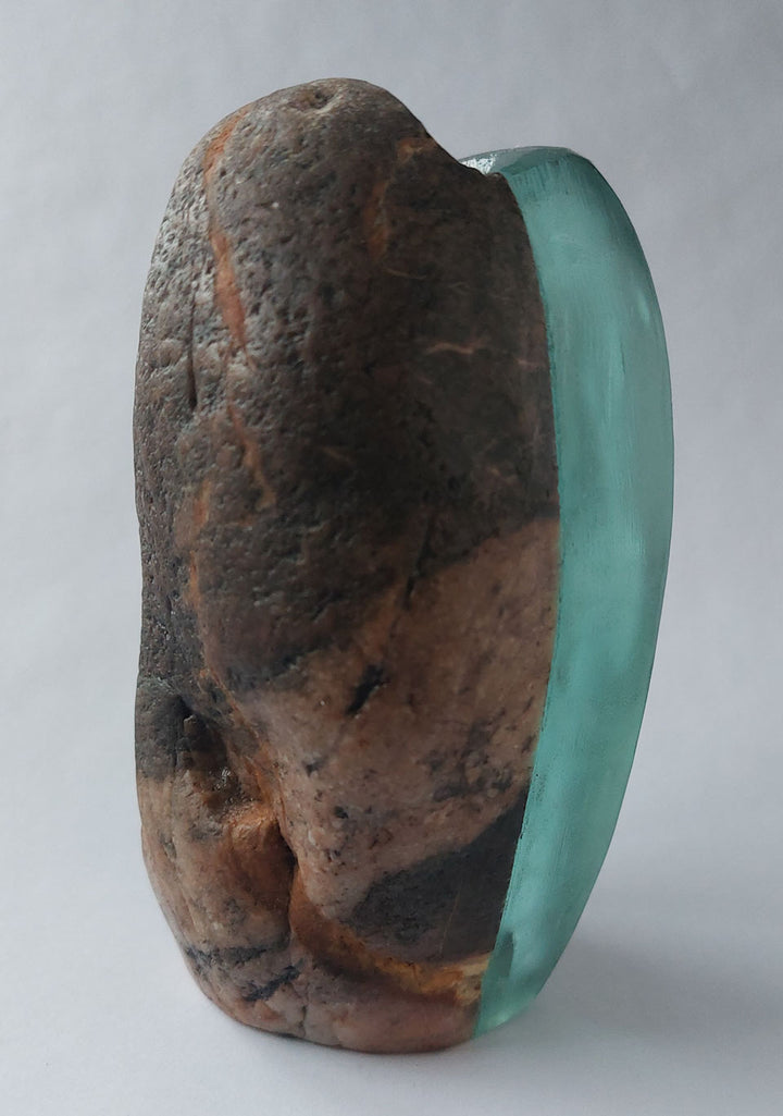 Stone and Glass Vase   Fused rock and recycled plate glass.