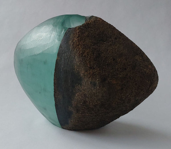 Stone and Glass Vase   Fused rock and recycled plate glass.