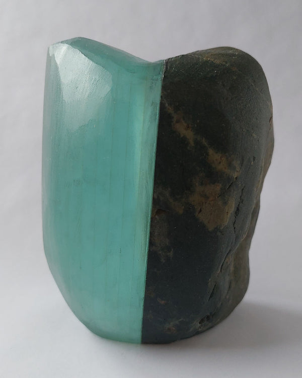 Stone and Glass Vase   Fused rock and recycled plate glass.