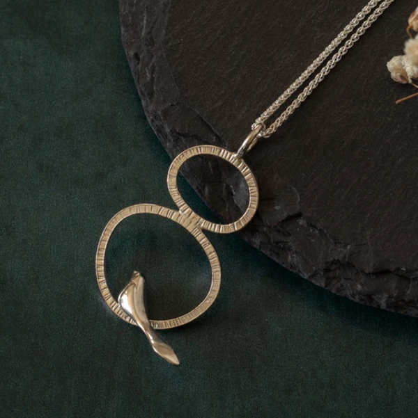 Bird in Hoops Necklace by Zohre Khodarapast