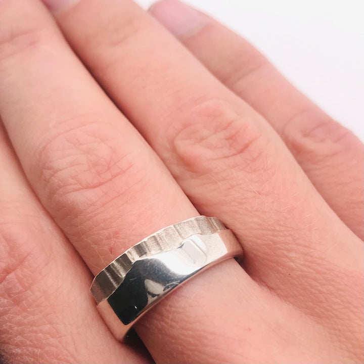 Northern lights sterling silver band. 