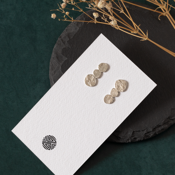 Asymmetrical Triple Disc Studs by Zohre Khodarapast