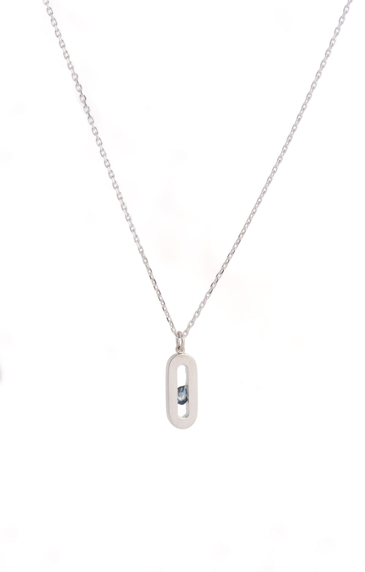 Sterling silver pendant gorgeously studded with a rough blue sapphire (0.23ct).