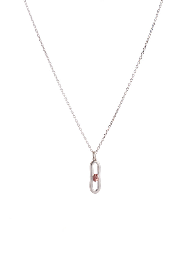 Sterling silver pendant gorgeously studded with a rough orange sapphire (0.29ct).