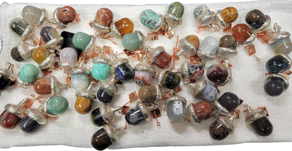 Hand-carved Stone Acorn Pendant by Kaitlyn Derrah