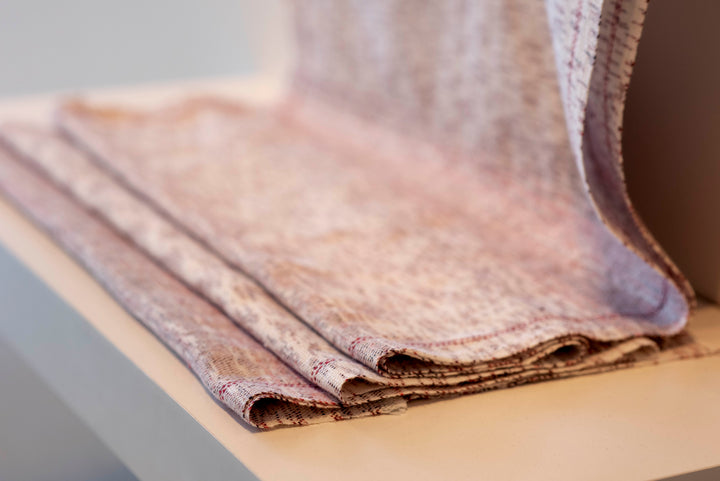 mattress cloth 02. This cloth was woven using cotton and the fabric from a single mattress.
