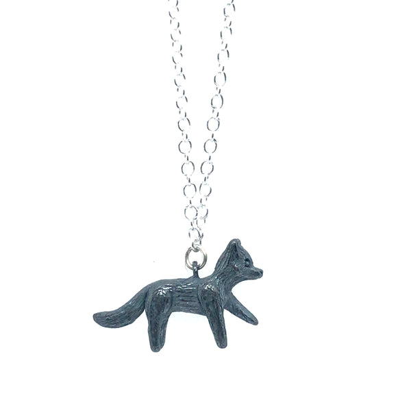 Black Fox Silver Pendant by Melody Juthamongkol