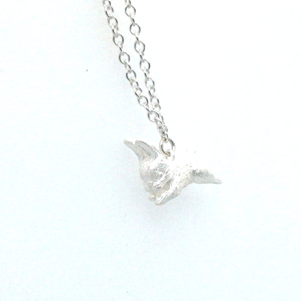 Leaping White Rabbit Silver Pendant by Melody Juthamongkol