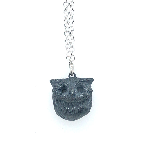 Black Owl Silver Pendant by Melody Juthamongkol