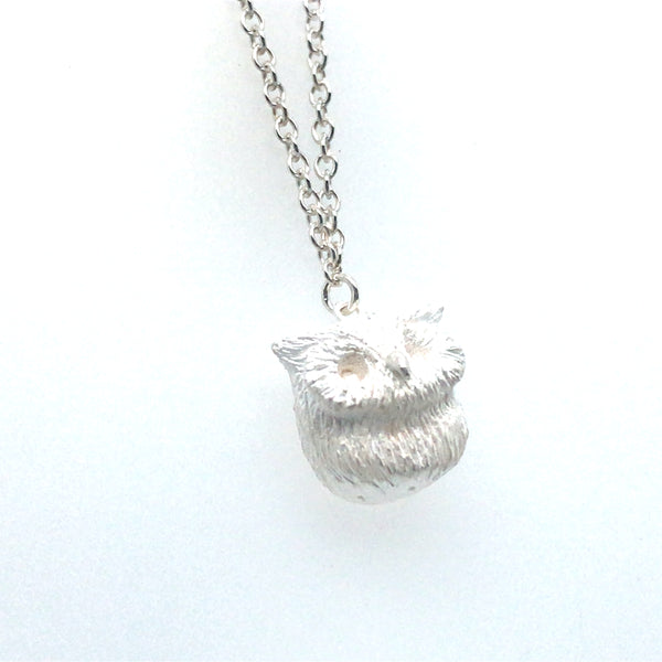 White Owl Silver Pendant by Melody Juthamongkol